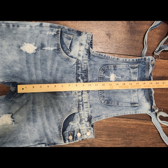 Distressed Denim Overalls - Picture 15 of 16